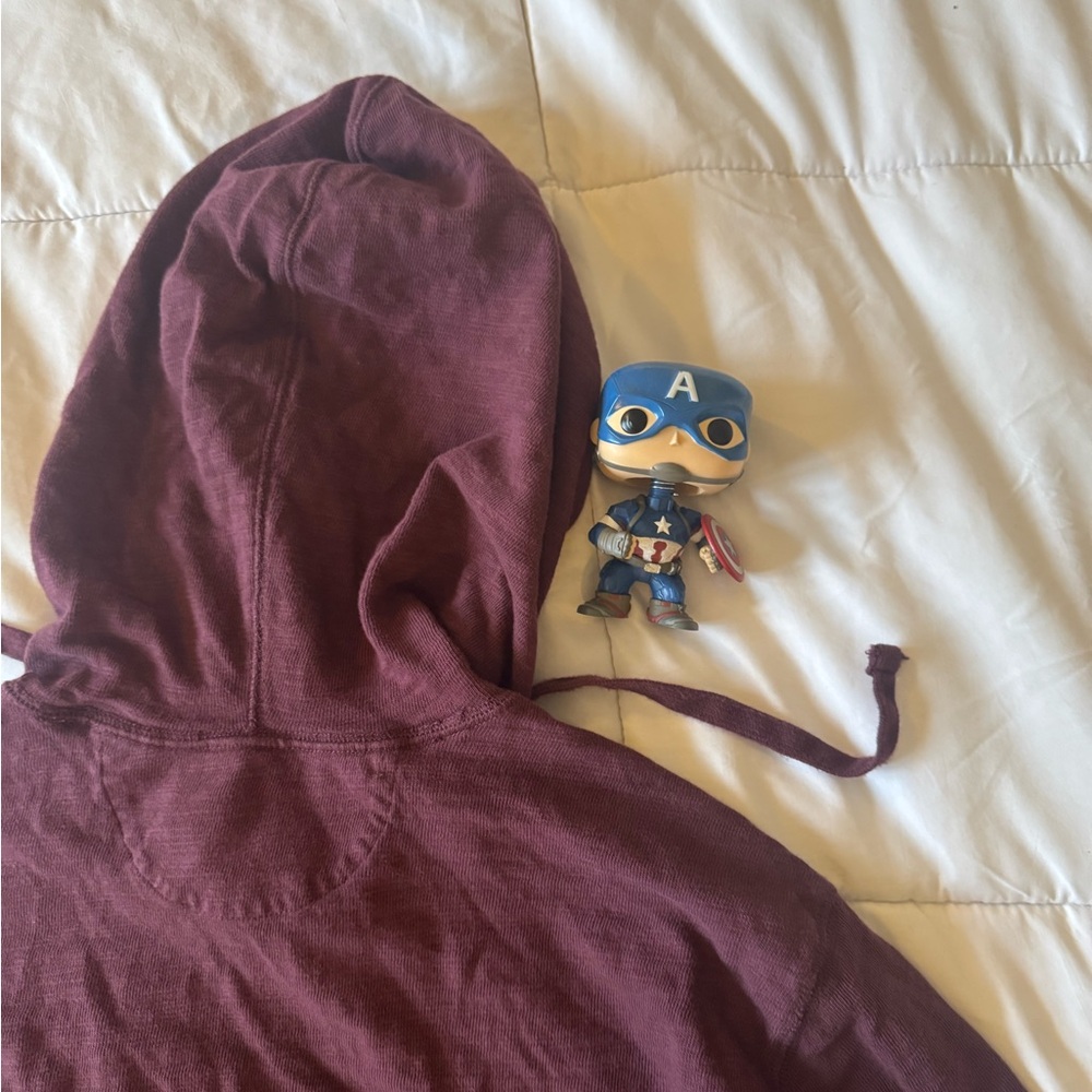 Faherty Organic Cotton layering Hoodie - Burgundy splash color - Picture 4 of 4